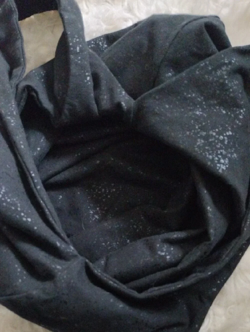 Lysse Black Glitter Hobo Tote